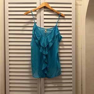 BKE Turquoise Ruffled Camisole